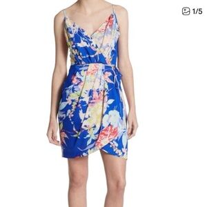Yumi Kim Jaybe Blue Hawaii Floral‎ Tulip Hem Spaghetti Strap Mini Dress Colorful